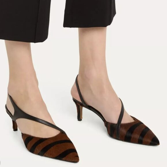 ATP ATELIER Riano Asymmetrical Slingback Pumps 40 10 Animal Calf Hair NEW $590 - Picture 16 of 16